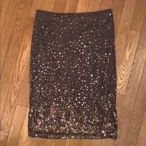 Brown Knee Length Skirt